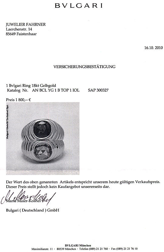 Foto 9 - Original Bulgari Bvlgari Ring Topas Iolith 18K Gelbgold, R2060