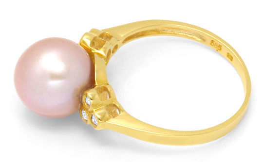 Foto 3 - Brillanten-Ring mit Allerfeinster Rosa Südseeperle Gold, S4732