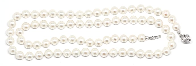 Foto 1 - Elegante Perlenkette 58cm Diamanten-Schloss, S5206