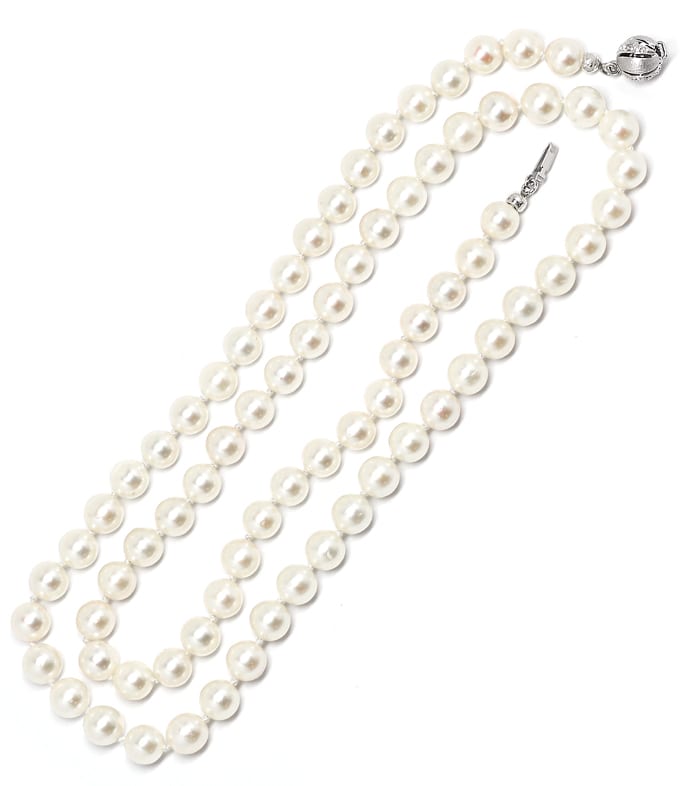 Foto 5 - Elegante Perlenkette 58cm Diamanten-Schloss, S5206