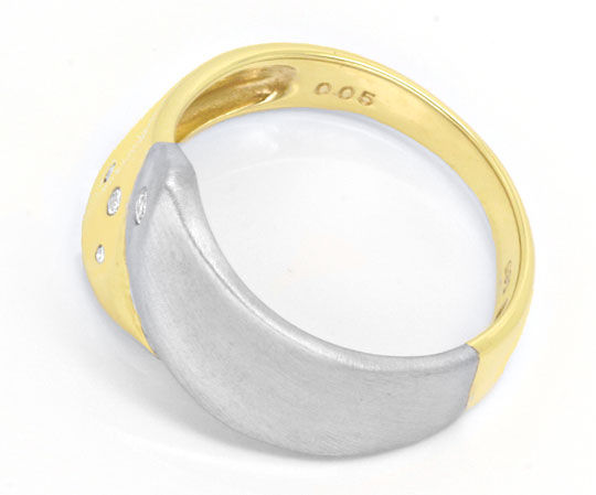 Foto 3 - Diamant-Ring Gelbgold-Weißgold 14K, Diamanten, S6028