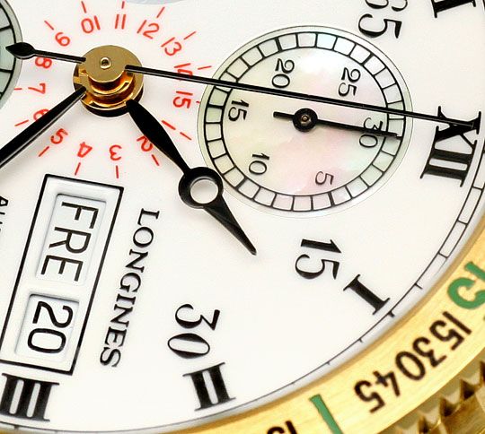 Foto 3 - Longines Lindbergh Hour Angle Uhr Chronograph, Gold 18K, U2286